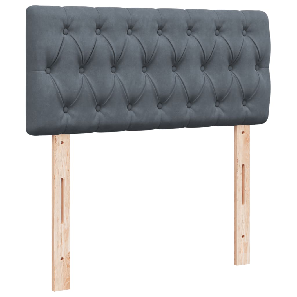Sommier à lattes de lit et matelas Gris foncé 90x200 cm Velours - XIOS