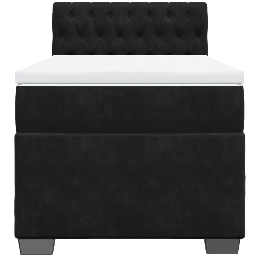 Sommier à lattes de lit avec matelas Noir 90x200 cm Velours - XIOS