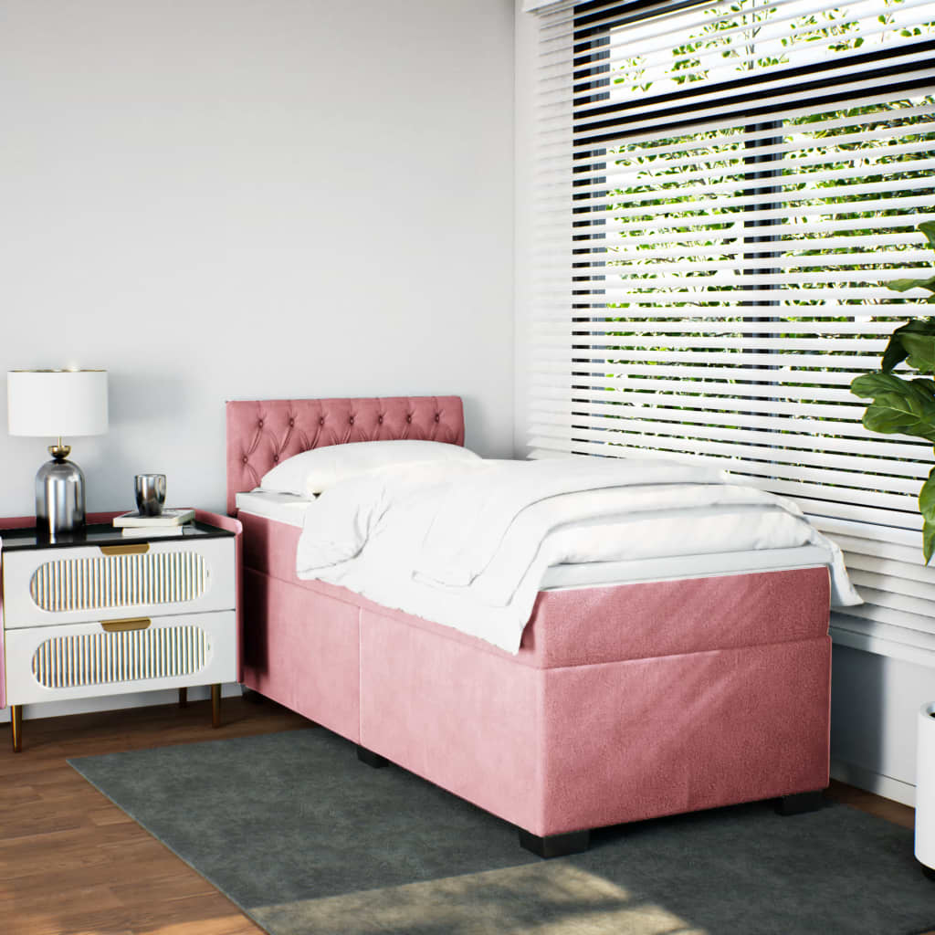 Sommier à lattes de lit avec matelas Rose 90x200 cm Velours - XIOS