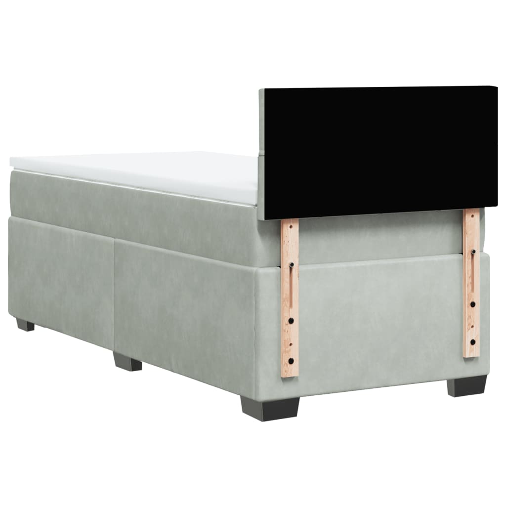 Sommier à lattes de lit et matelas Gris clair 90x200 cm Velours - XIOS