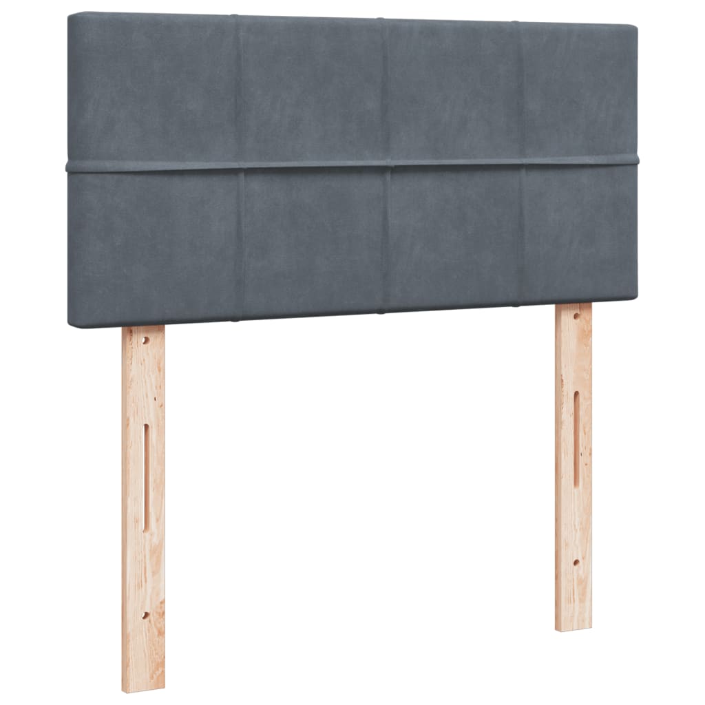 Sommier à lattes de lit et matelas Gris foncé 90x200 cm Velours - XIOS