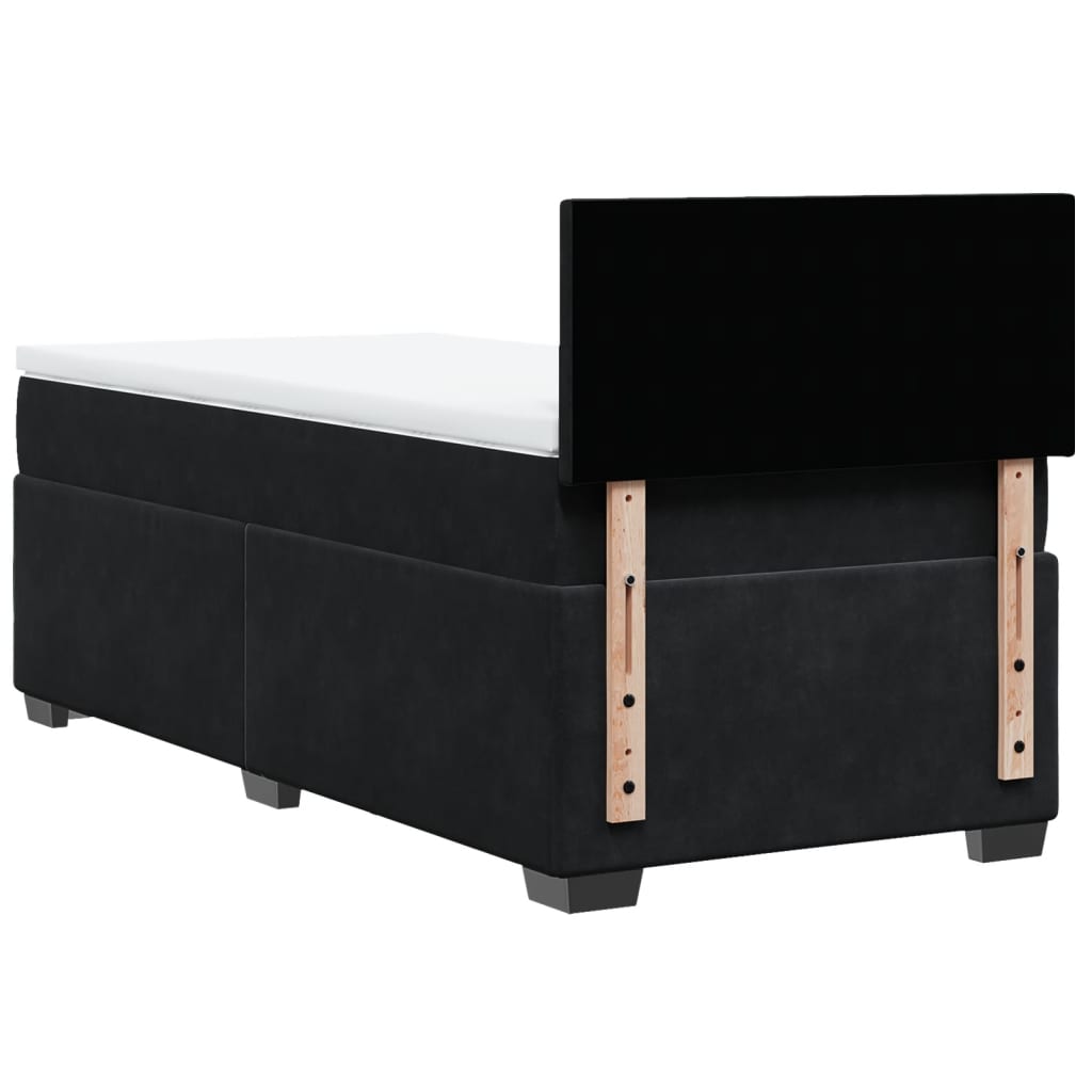 Sommier à lattes de lit avec matelas Noir 100x200 cm Velours - XIOS