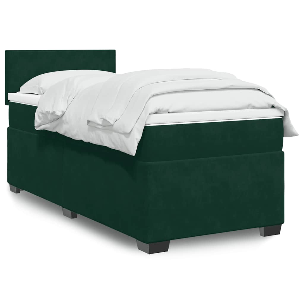 Sommier à lattes de lit avec matelas Vert foncé 100x200 cm - XIOS