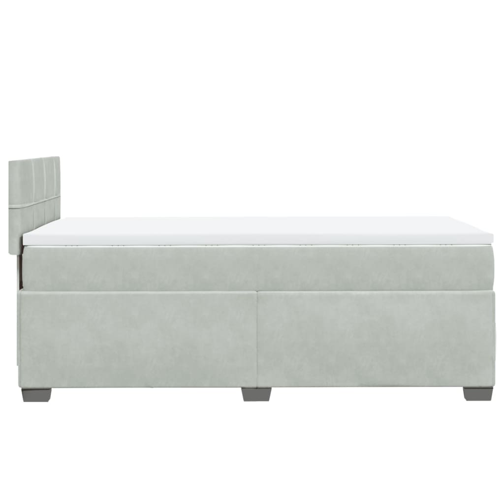 Sommier à lattes de lit et matelas Gris clair 100x200cm Velours - XIOS