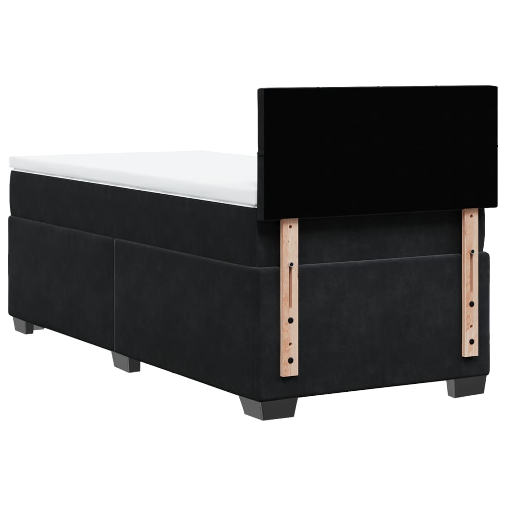 Sommier à lattes de lit avec matelas Noir 100x200 cm Velours - XIOS