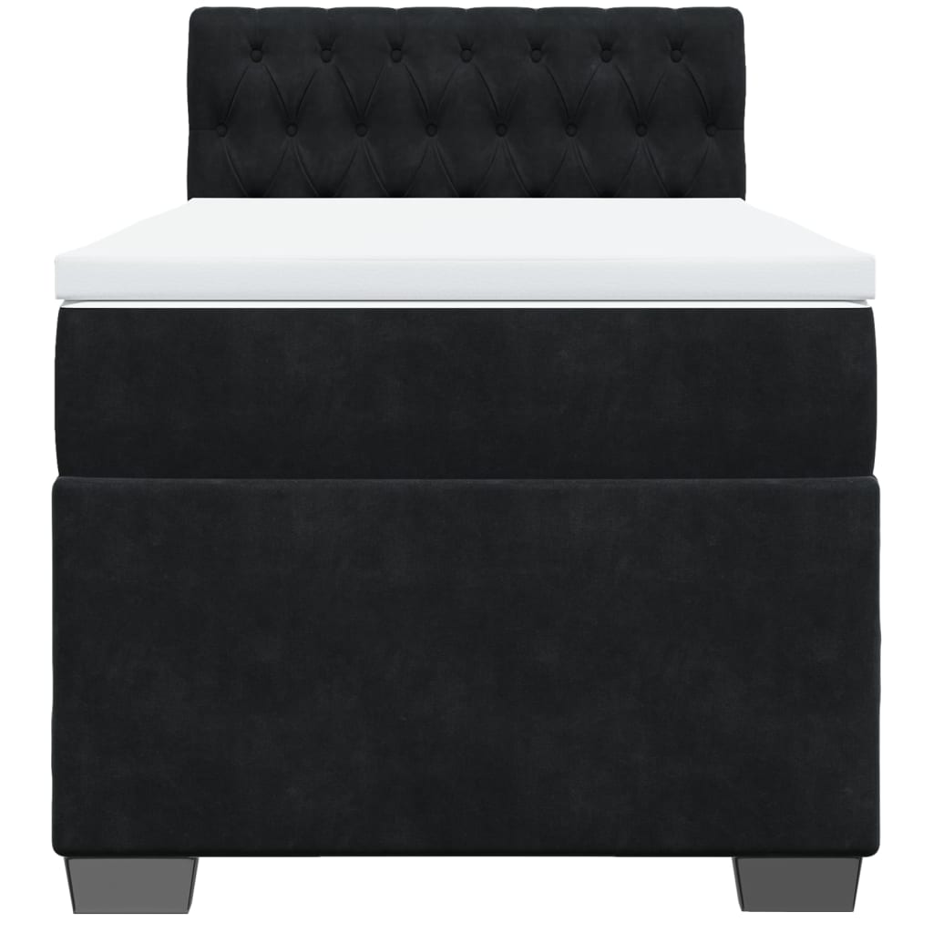 Sommier à lattes de lit avec matelas Noir 100x200 cm Velours - XIOS