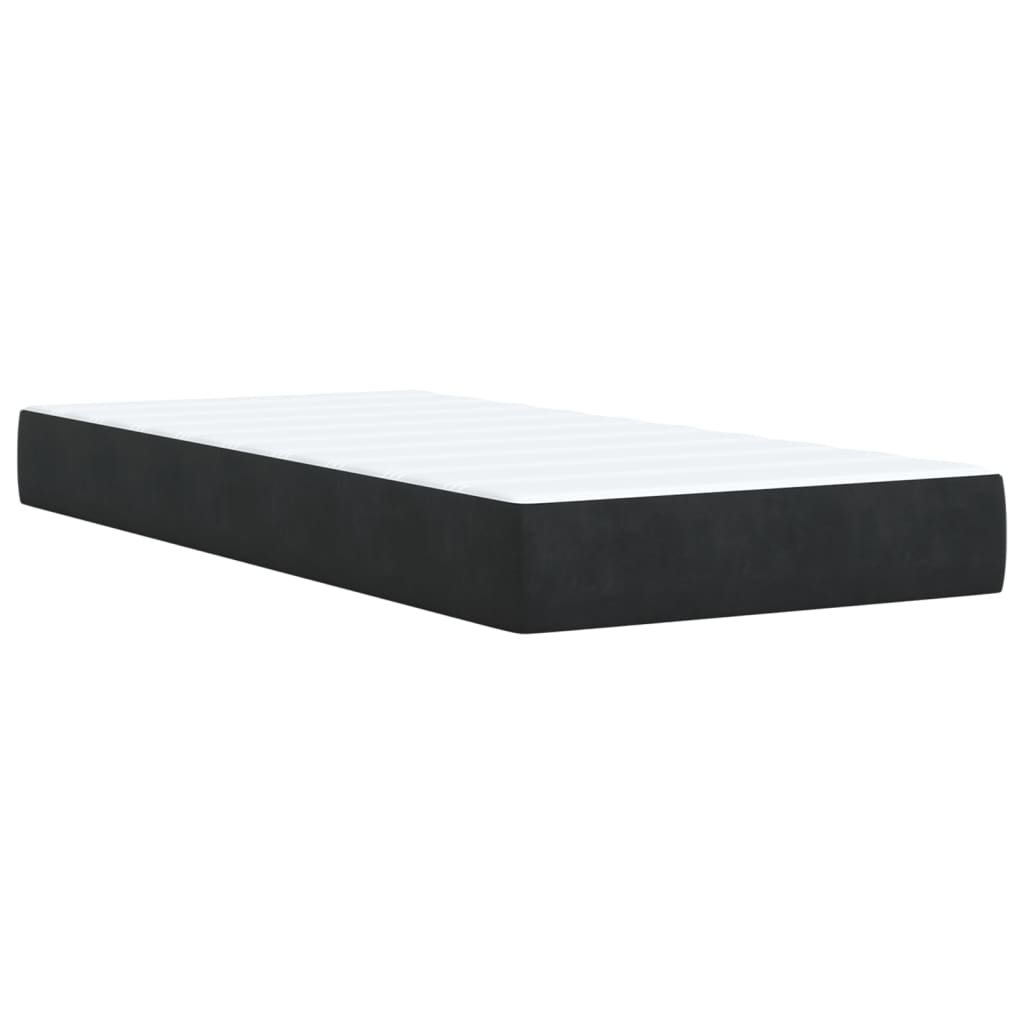 Sommier à lattes de lit avec matelas Noir 100x200 cm Velours - XIOS
