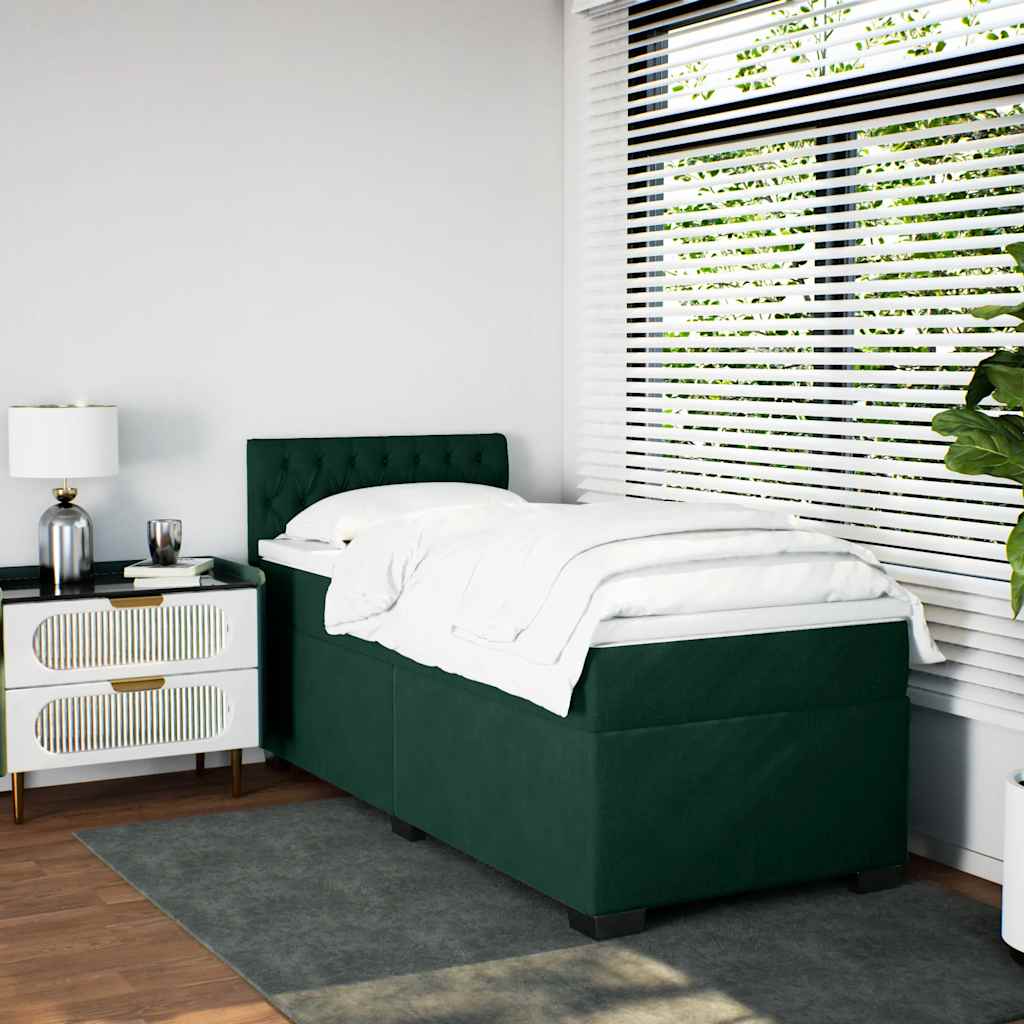 Sommier à lattes de lit avec matelas Vert foncé 100x200 cm - XIOS