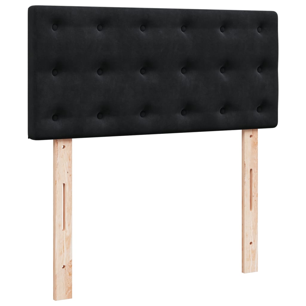 Sommier à lattes de lit avec matelas Noir 100x200 cm Velours - XIOS