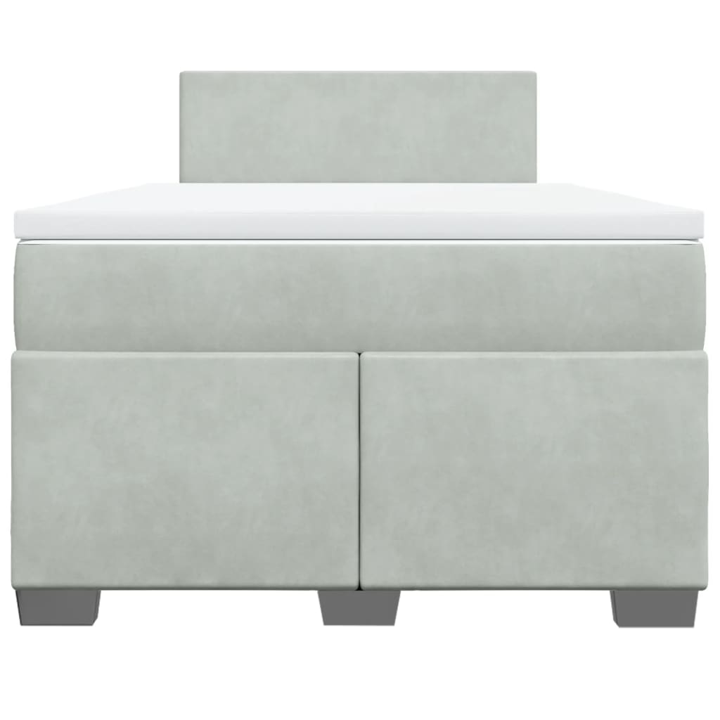 Sommier à lattes de lit et matelas gris clair 120x190cm velours - XIOS