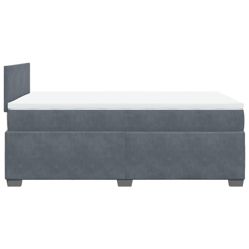 Sommier à lattes de lit et matelas gris foncé 120x190cm velours - XIOS