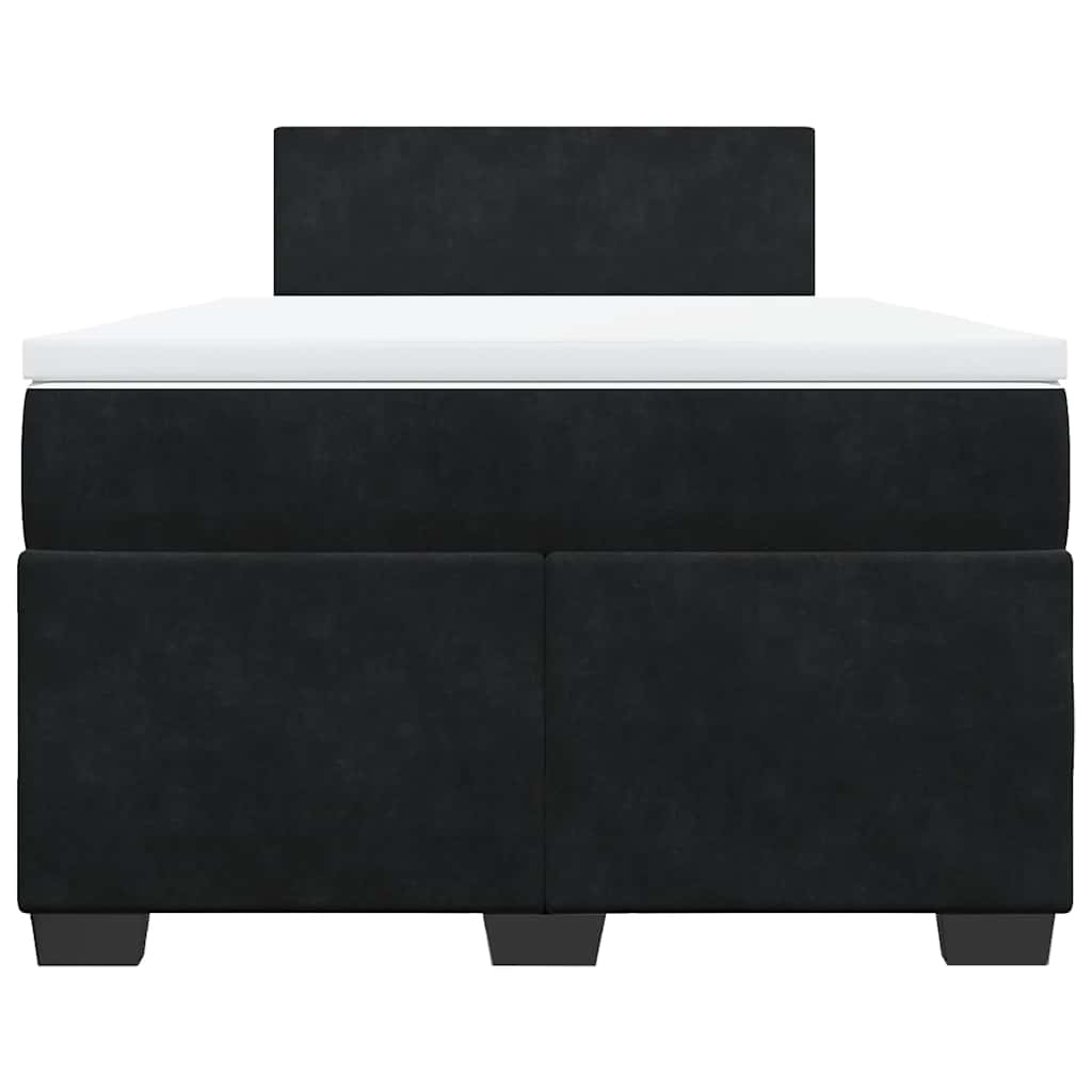 Sommier à lattes de lit avec matelas noir 120x190 cm velours - XIOS