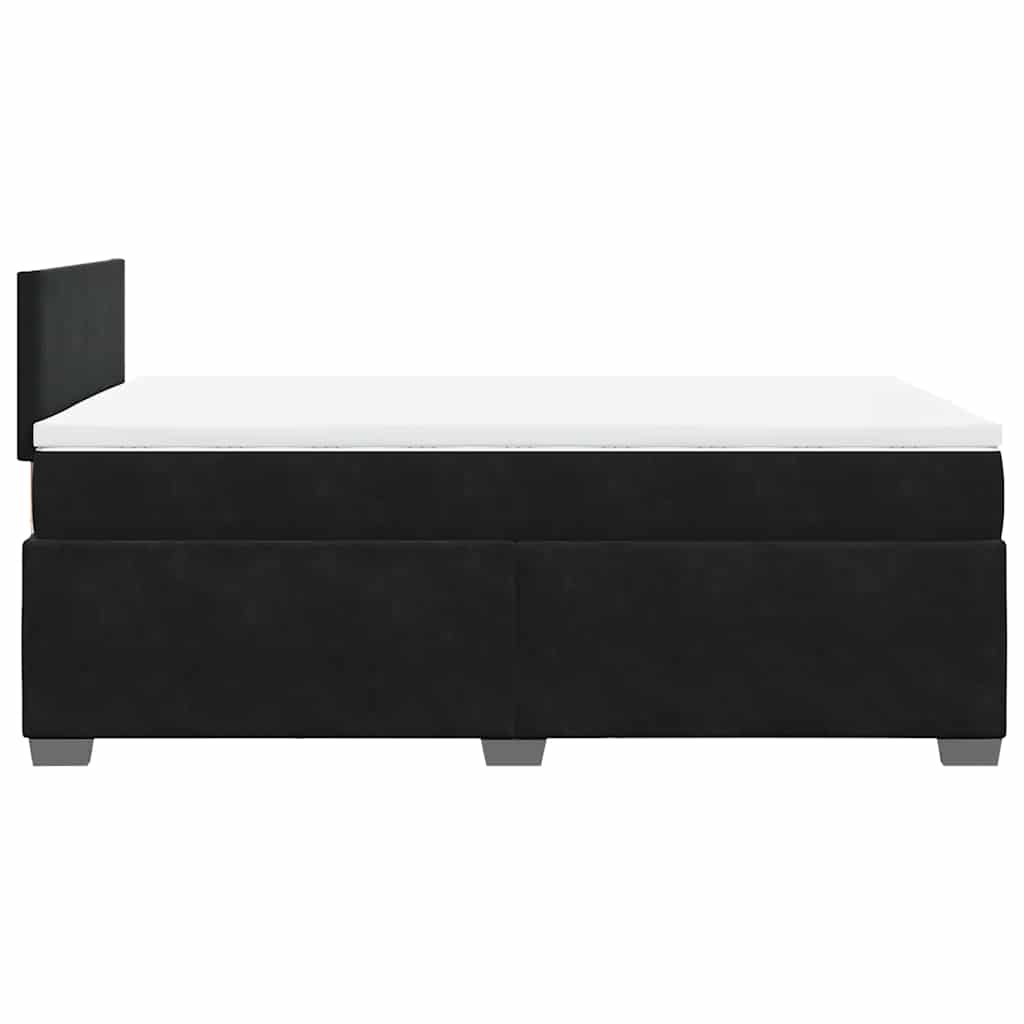 Sommier à lattes de lit avec matelas noir 120x190 cm velours - XIOS