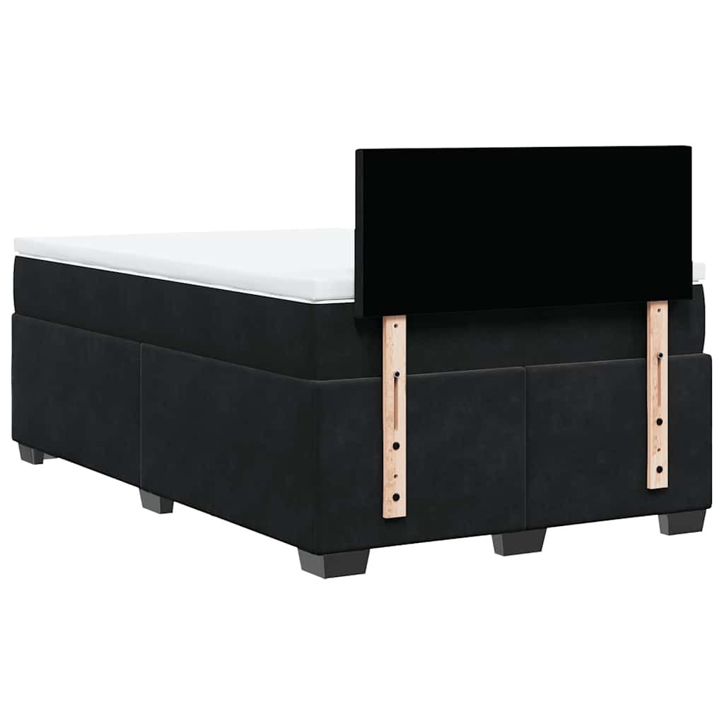 Sommier à lattes de lit avec matelas noir 120x190 cm velours - XIOS