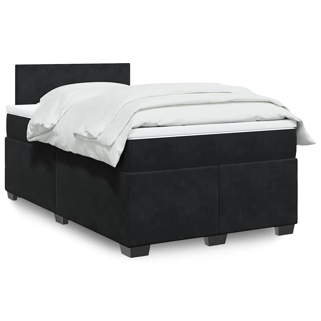 Sommier à lattes de lit avec matelas noir 120x190 cm velours - XIOS