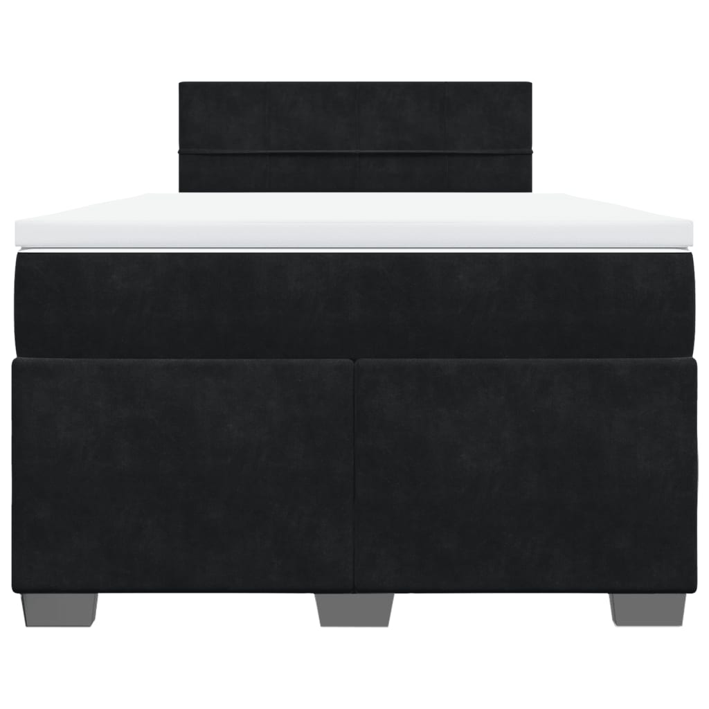 Sommier à lattes de lit avec matelas noir 120x190 cm velours - XIOS
