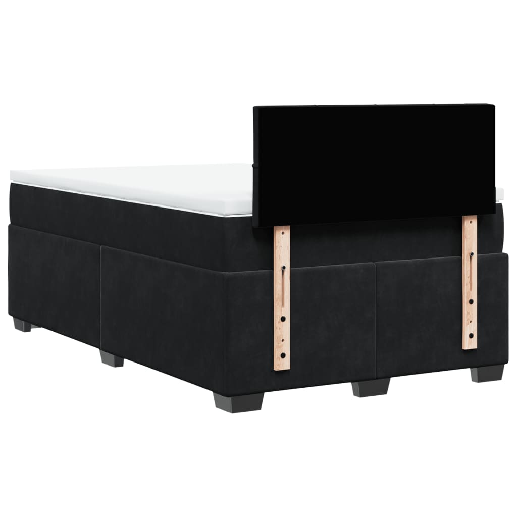 Sommier à lattes de lit avec matelas noir 120x190 cm velours - XIOS