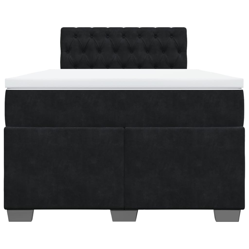 Sommier à lattes de lit avec matelas noir 120x190 cm velours - XIOS