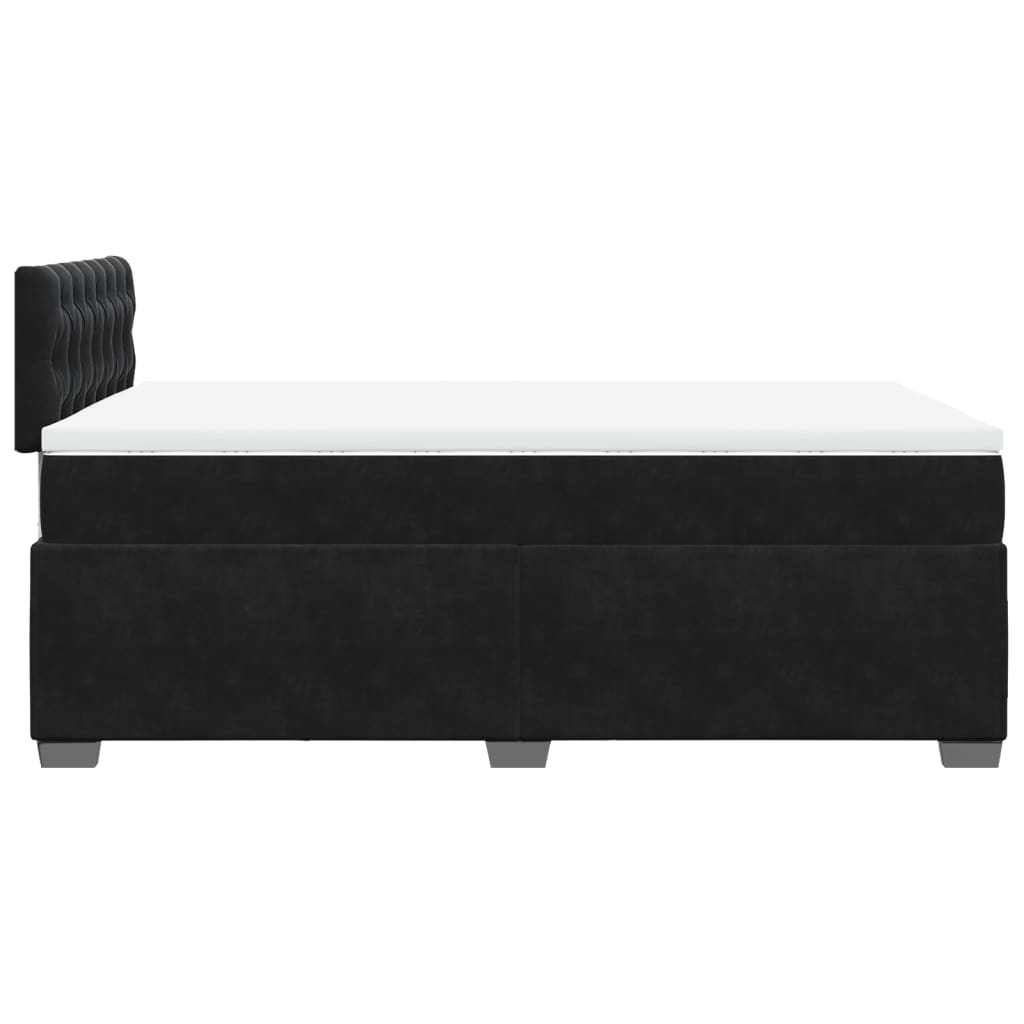 Sommier à lattes de lit avec matelas noir 120x190 cm velours - XIOS