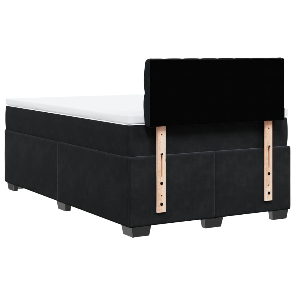 Sommier à lattes de lit avec matelas noir 120x190 cm velours - XIOS