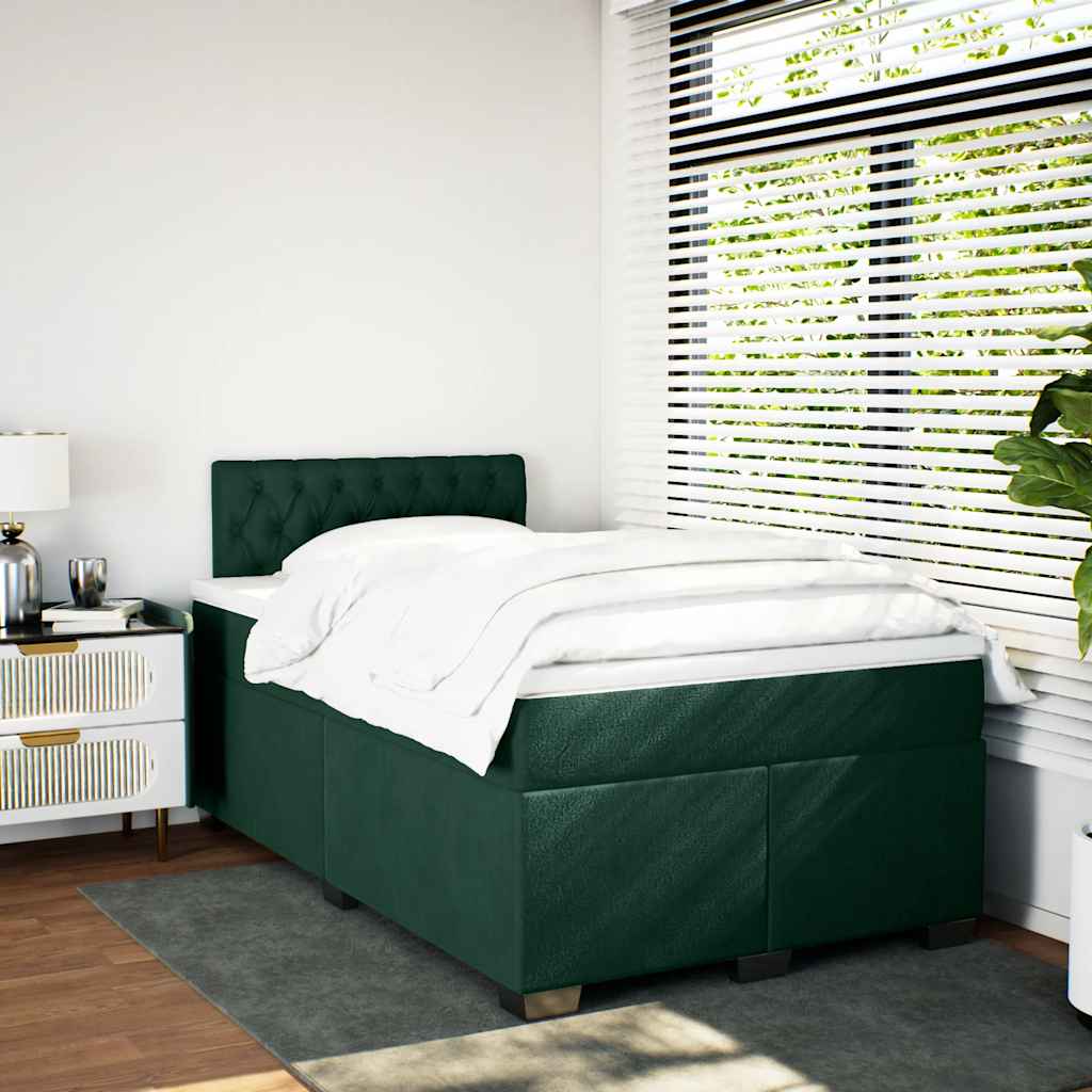 Sommier à lattes de lit avec matelas vert foncé 120x190 cm - XIOS