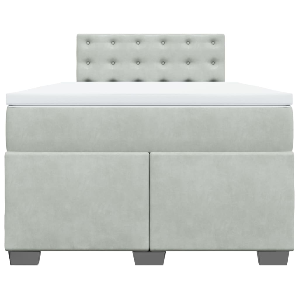Sommier à lattes de lit et matelas gris clair 120x190cm velours - XIOS