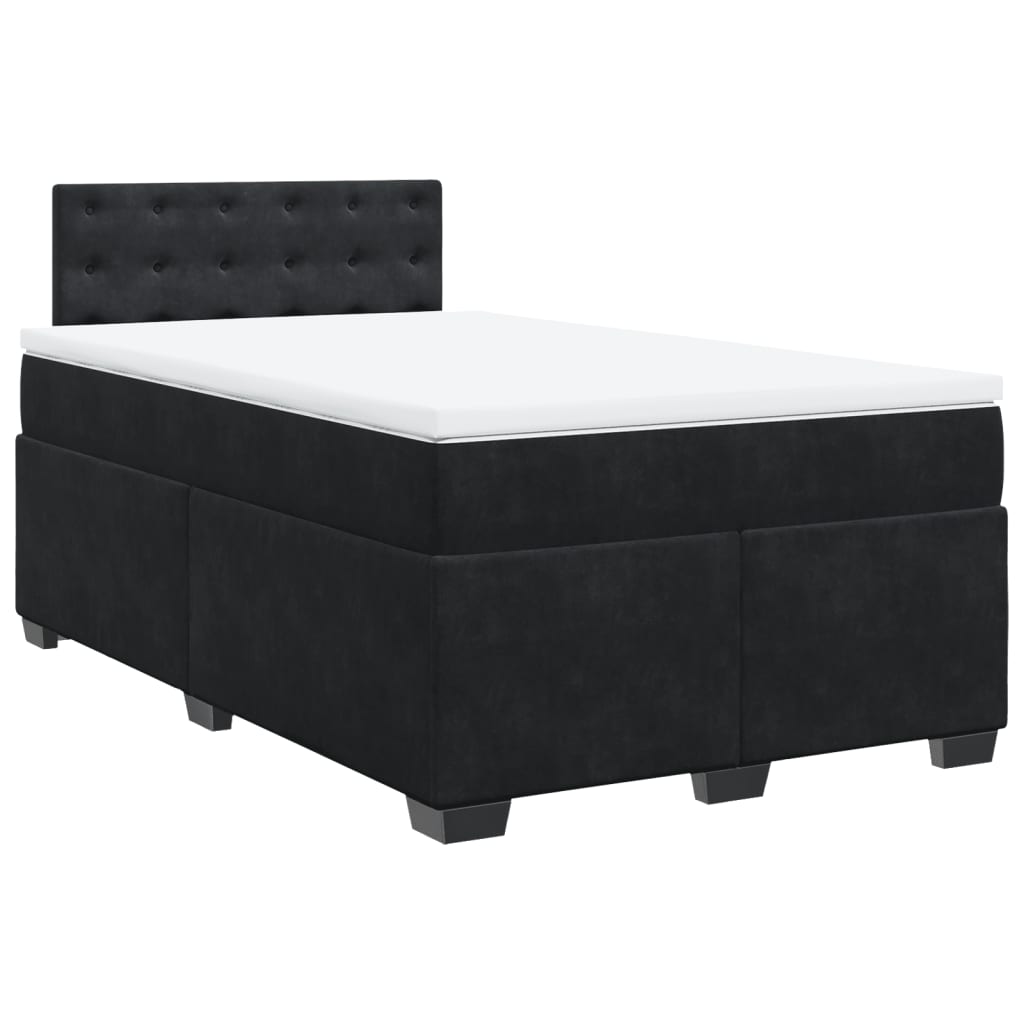 Sommier à lattes de lit avec matelas noir 120x190 cm velours - XIOS