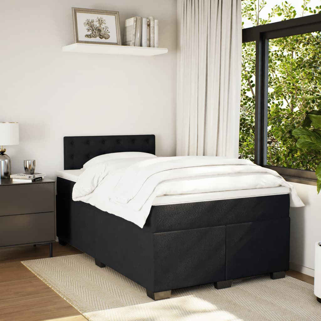 Sommier à lattes de lit avec matelas noir 120x190 cm velours - XIOS