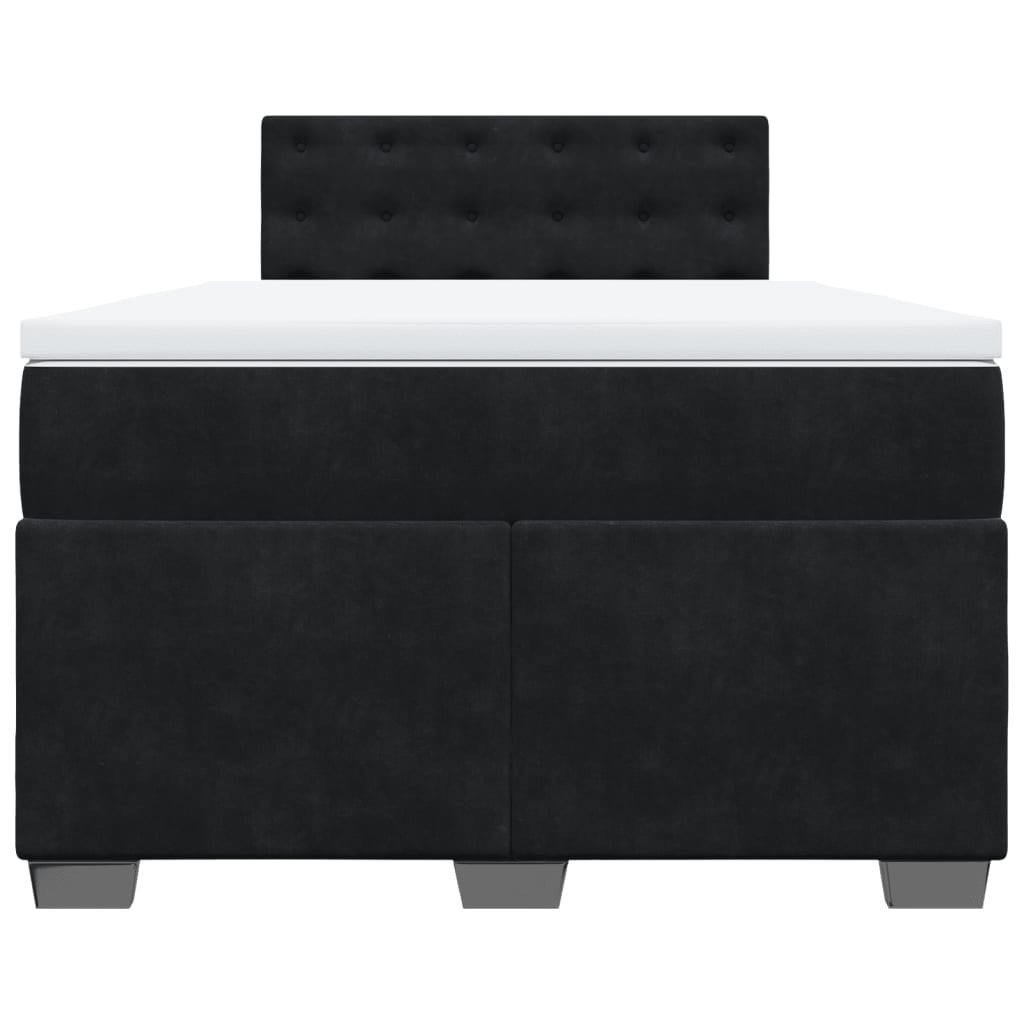Sommier à lattes de lit avec matelas noir 120x190 cm velours - XIOS