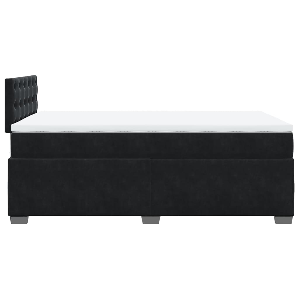 Sommier à lattes de lit avec matelas noir 120x190 cm velours - XIOS