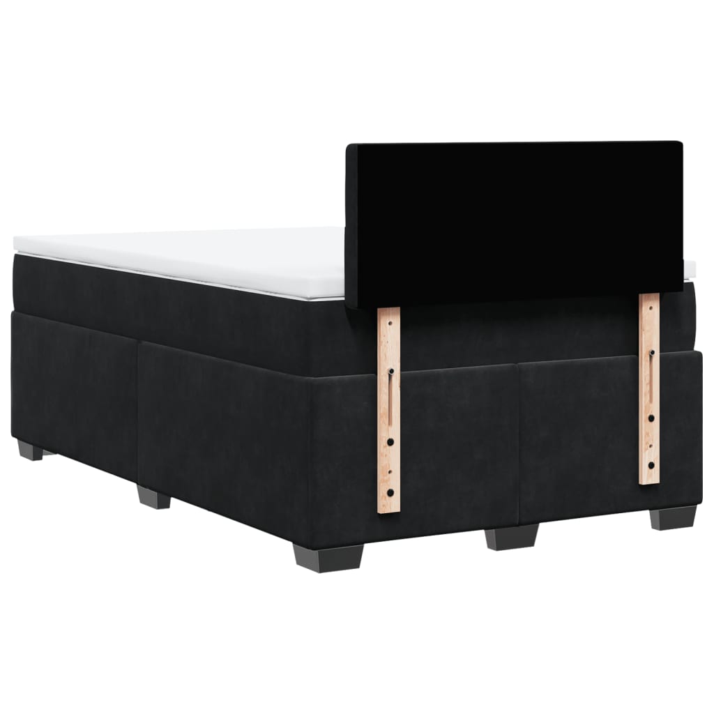 Sommier à lattes de lit avec matelas noir 120x190 cm velours - XIOS