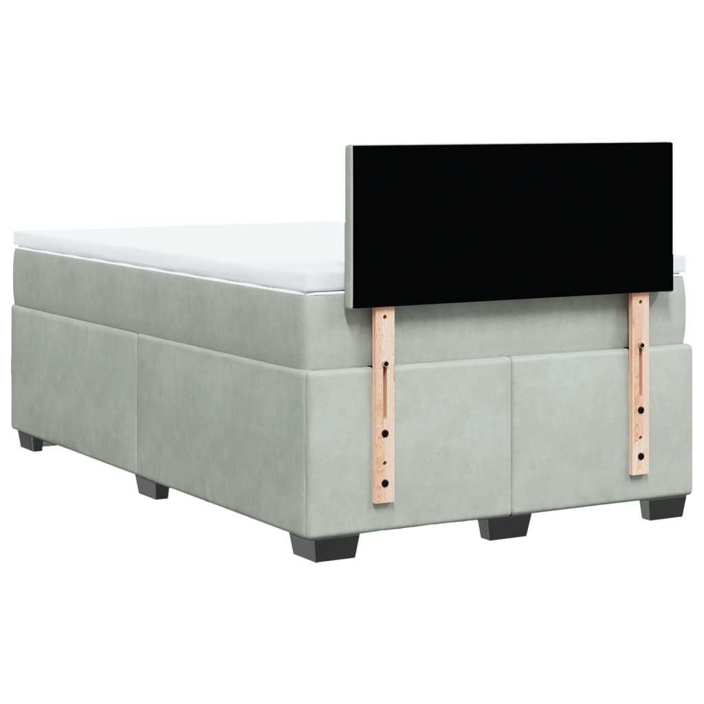 Sommier à lattes de lit et matelas Gris clair 120x200cm Velours - XIOS