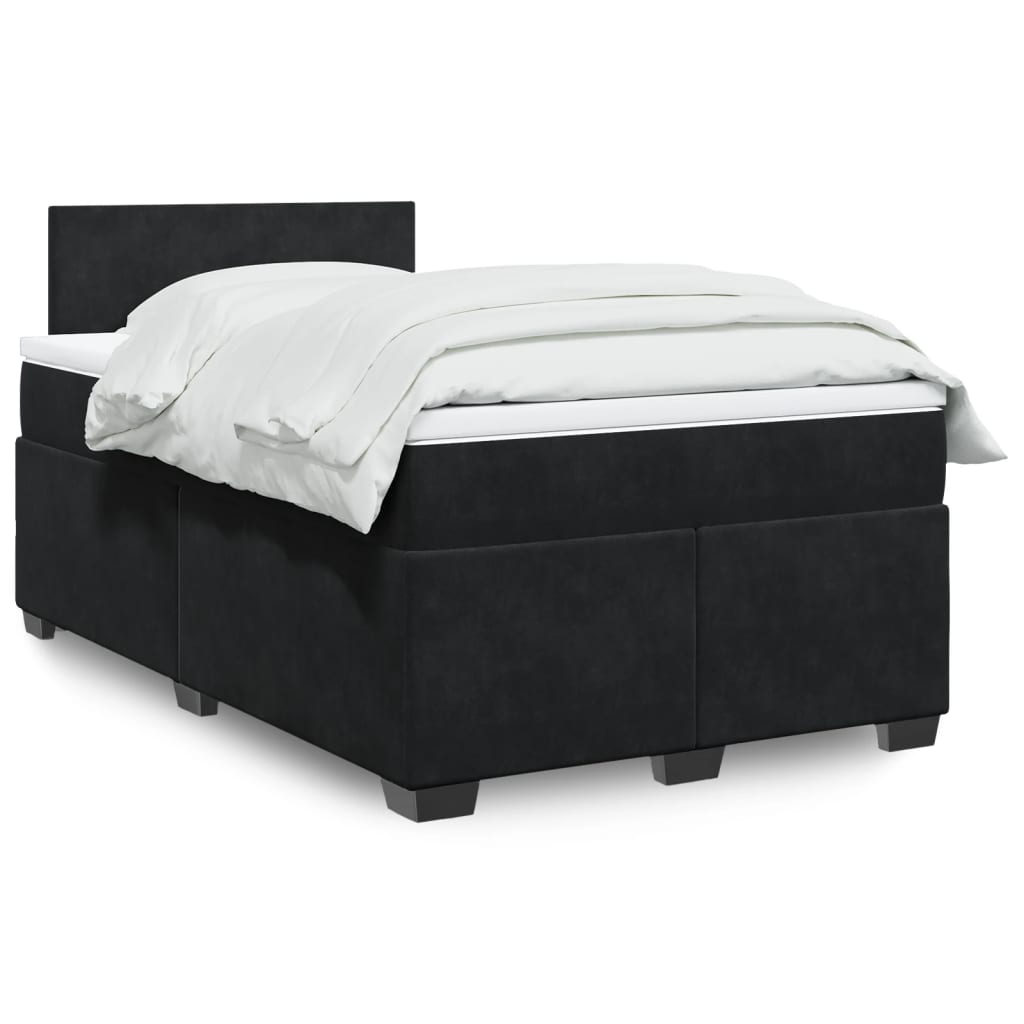 Sommier à lattes de lit avec matelas Noir 120x200 cm Velours - XIOS