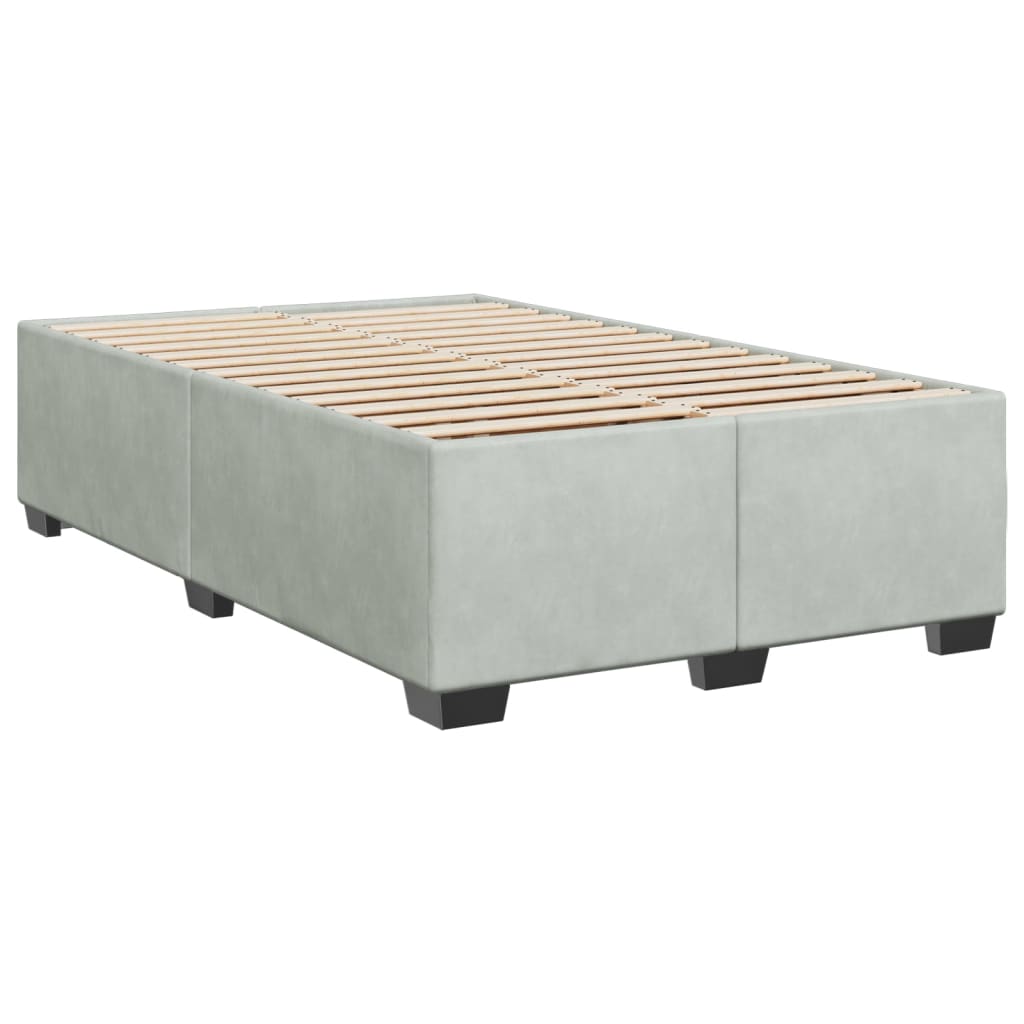 Sommier à lattes de lit et matelas Gris clair 120x200cm Velours - XIOS