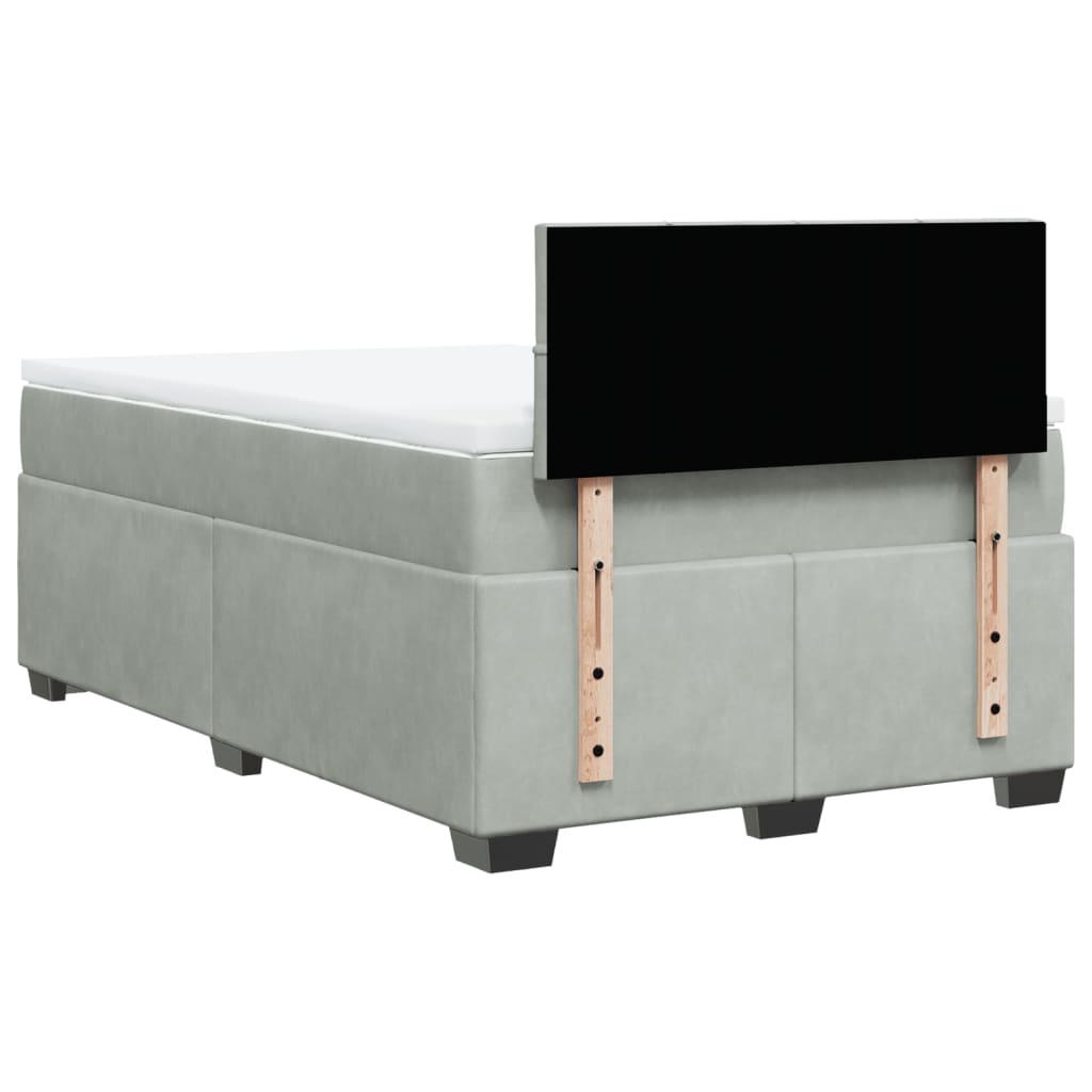 Sommier à lattes de lit et matelas Gris clair 120x200cm Velours - XIOS