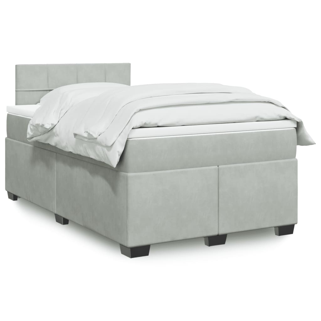 Sommier à lattes de lit et matelas Gris clair 120x200cm Velours - XIOS