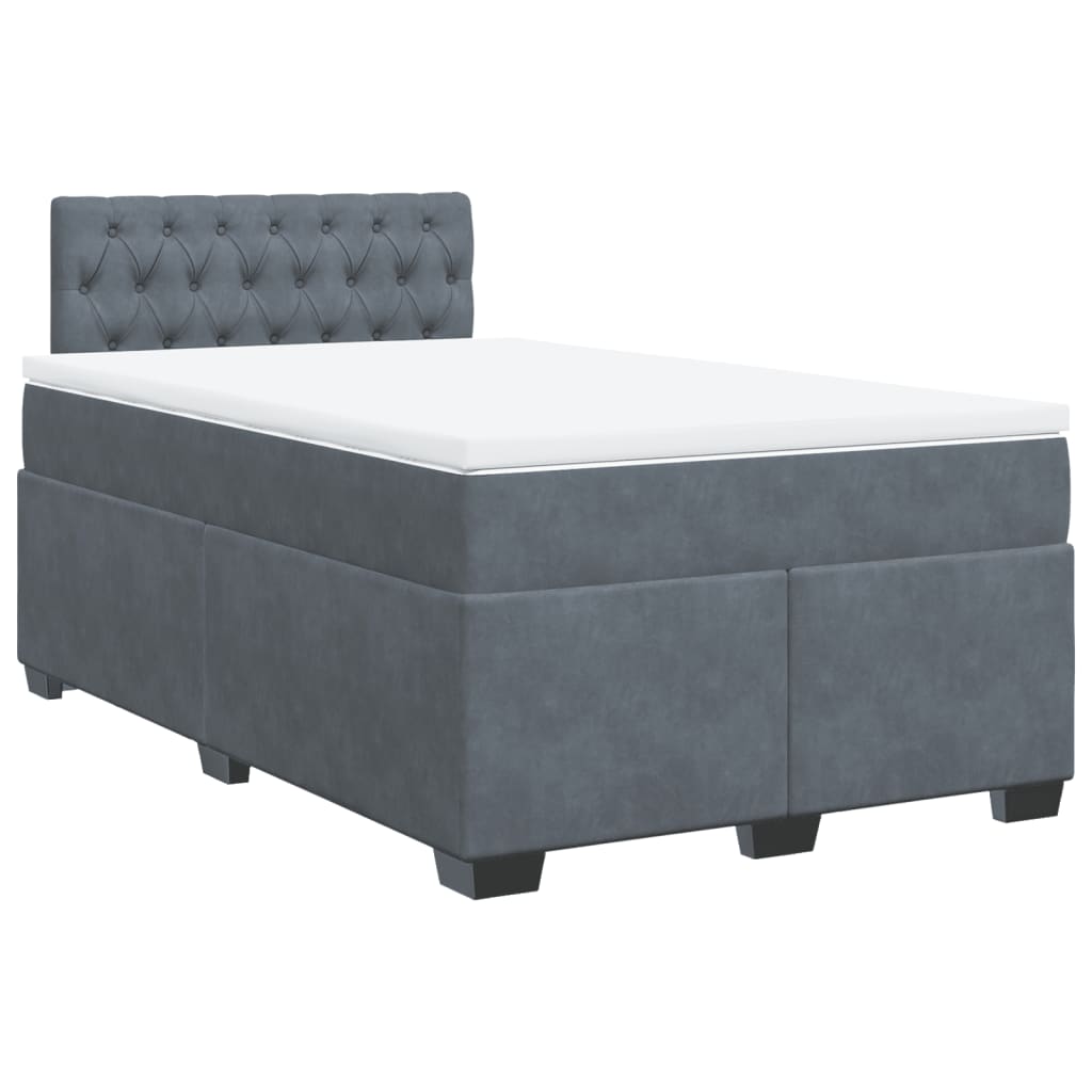 Sommier à lattes de lit et matelas Gris foncé 120x200cm Velours - XIOS