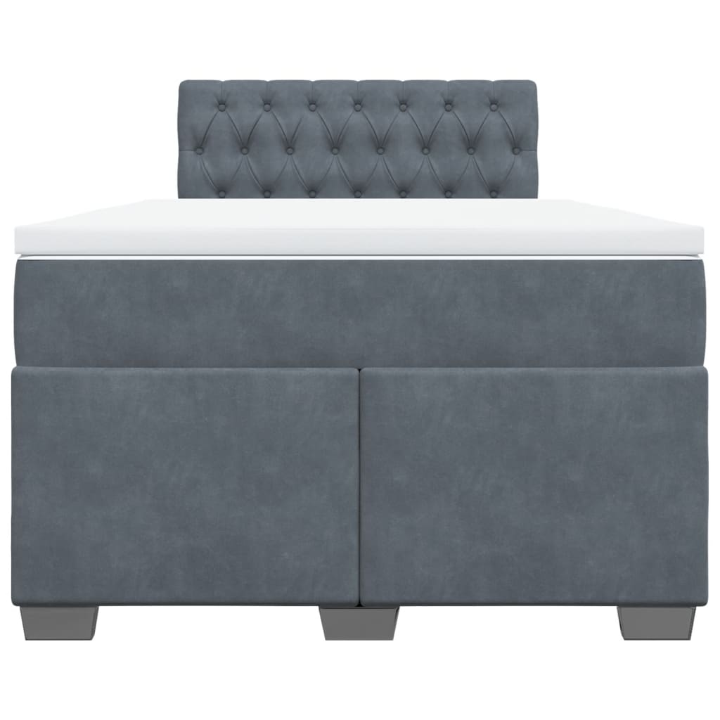 Sommier à lattes de lit et matelas Gris foncé 120x200cm Velours - XIOS