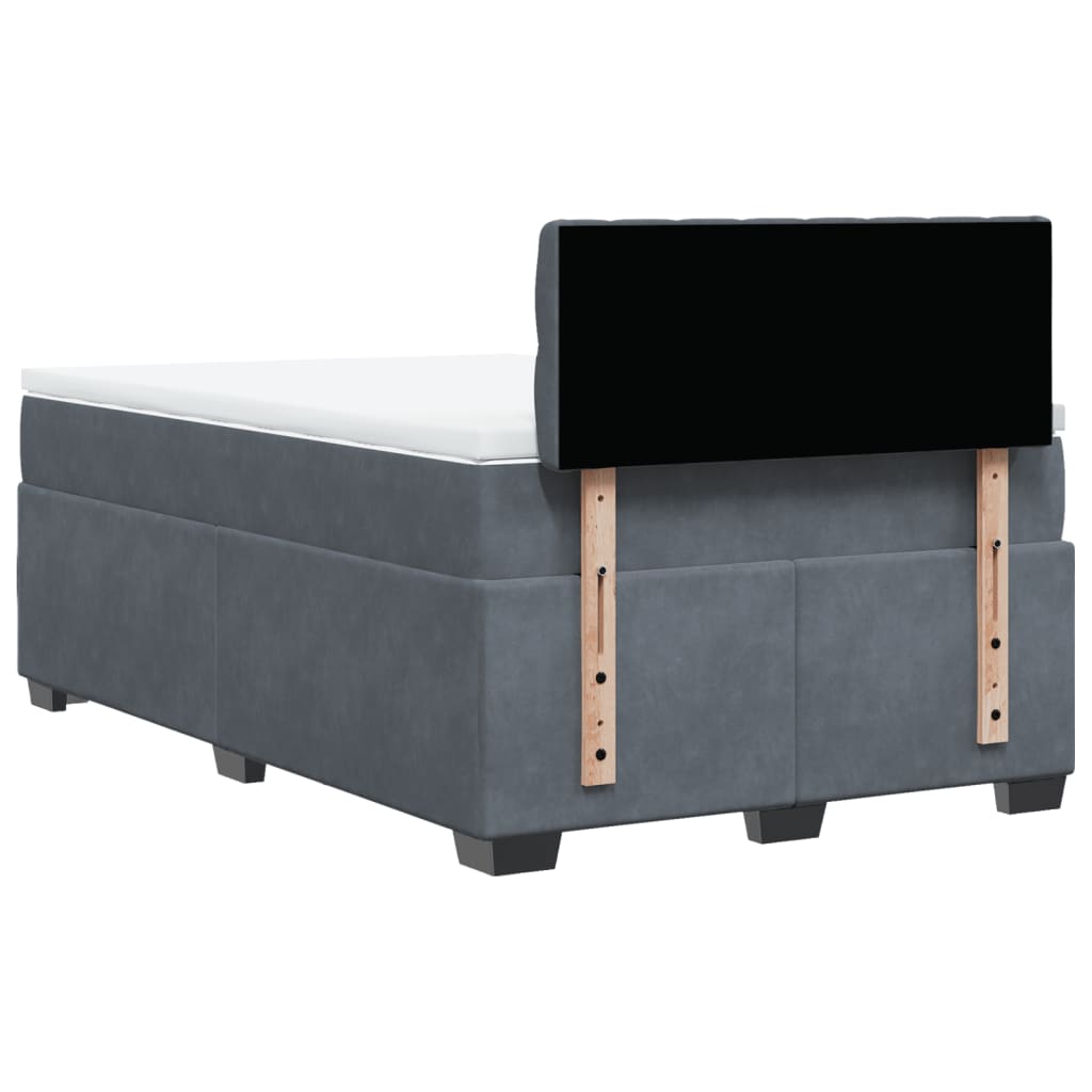 Sommier à lattes de lit et matelas Gris foncé 120x200cm Velours - XIOS
