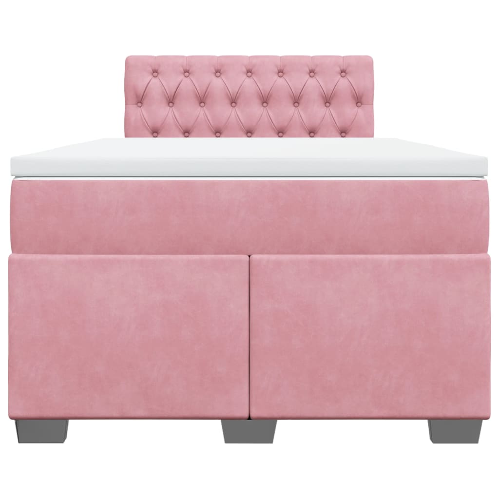 Sommier à lattes de lit avec matelas Rose 120x200 cm Velours