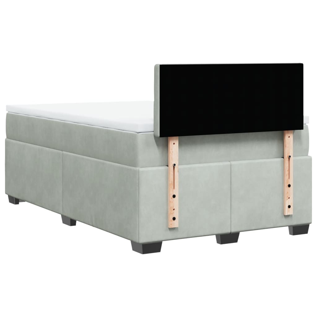 Sommier à lattes de lit et matelas Gris clair 120x200cm Velours - XIOS