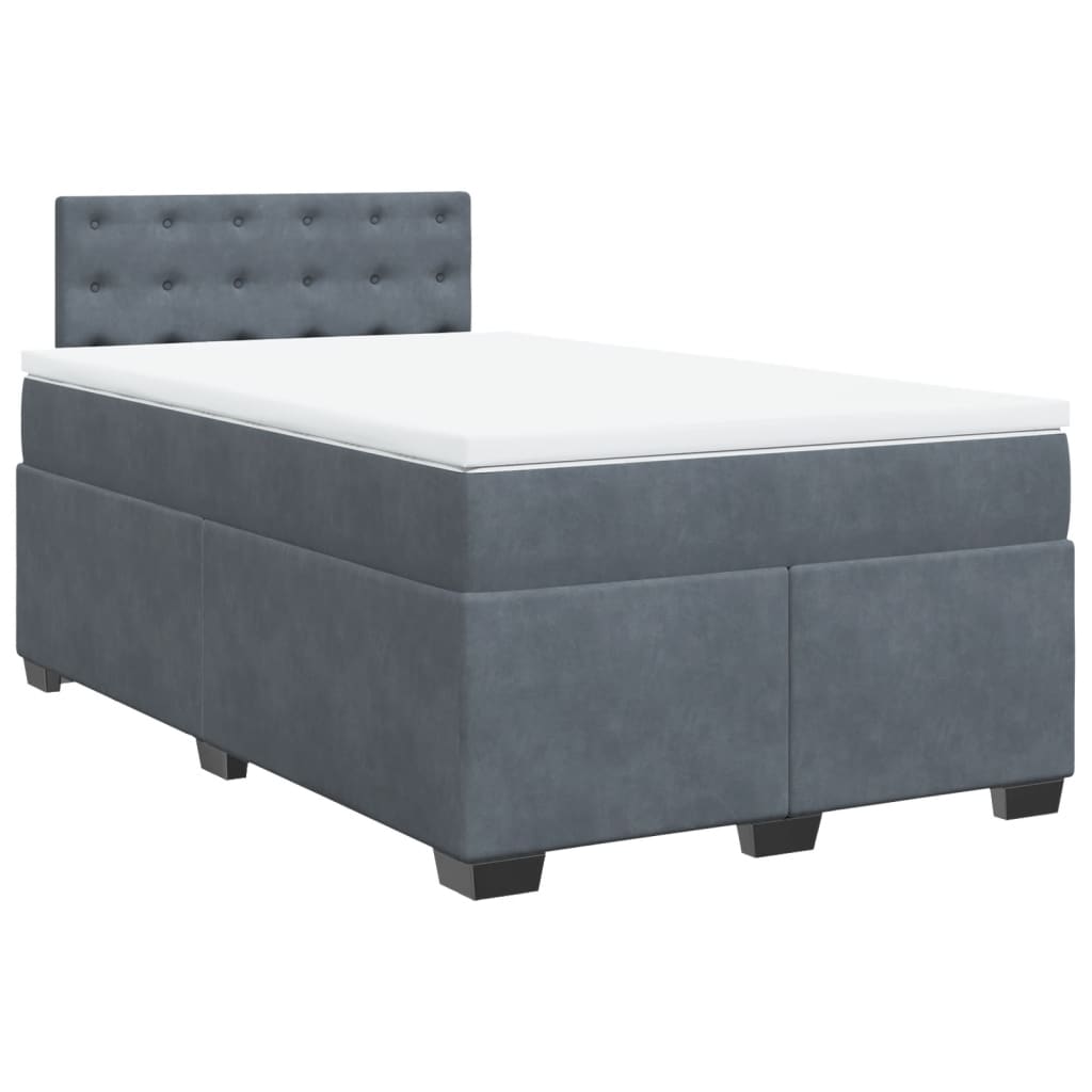 Sommier à lattes de lit et matelas Gris foncé 120x200cm Velours - XIOS