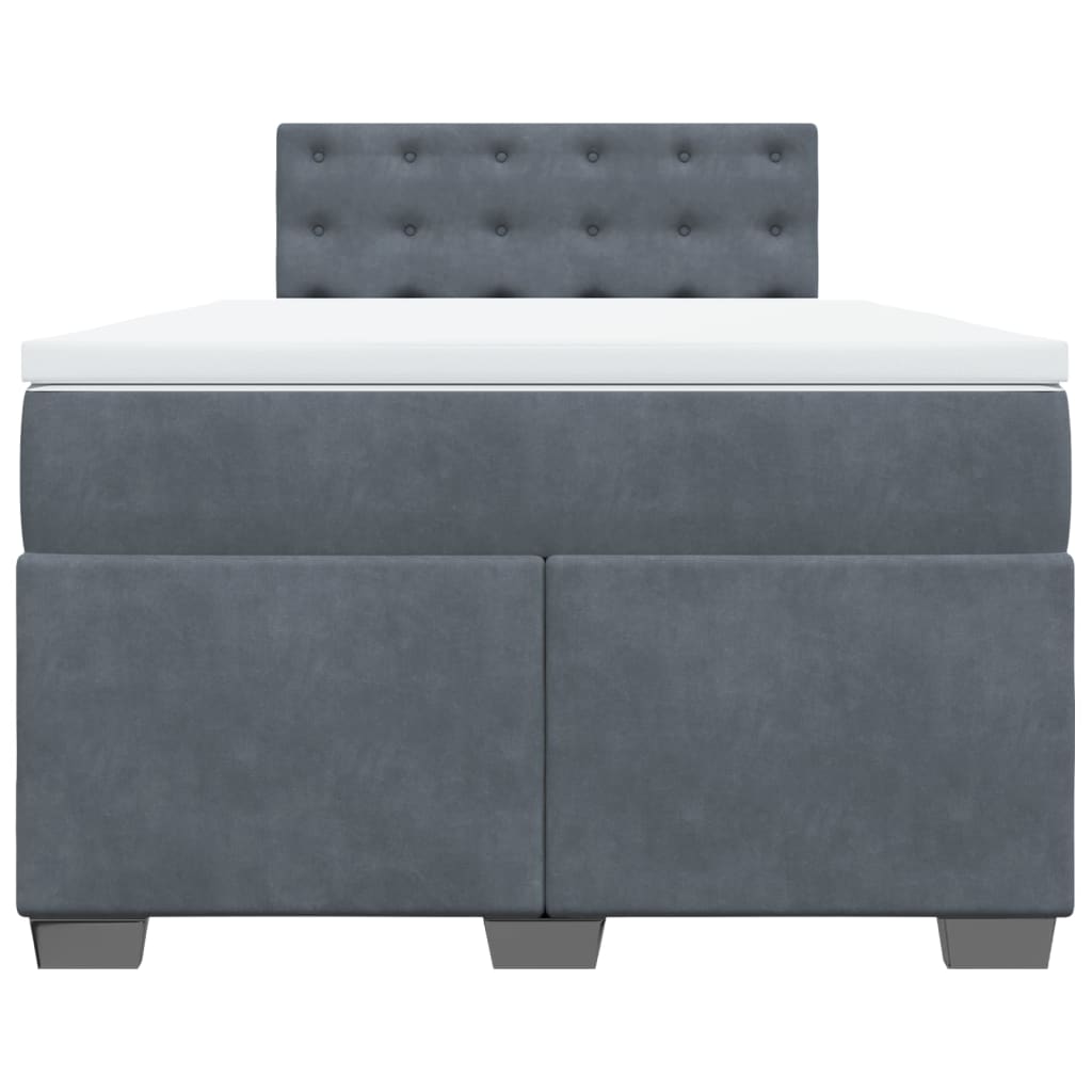 Sommier à lattes de lit et matelas Gris foncé 120x200cm Velours - XIOS