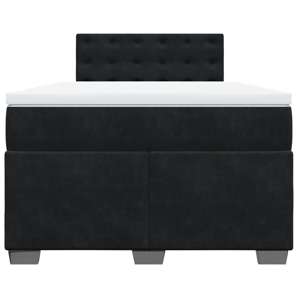 Sommier à lattes de lit avec matelas Noir 120x200 cm Velours - XIOS