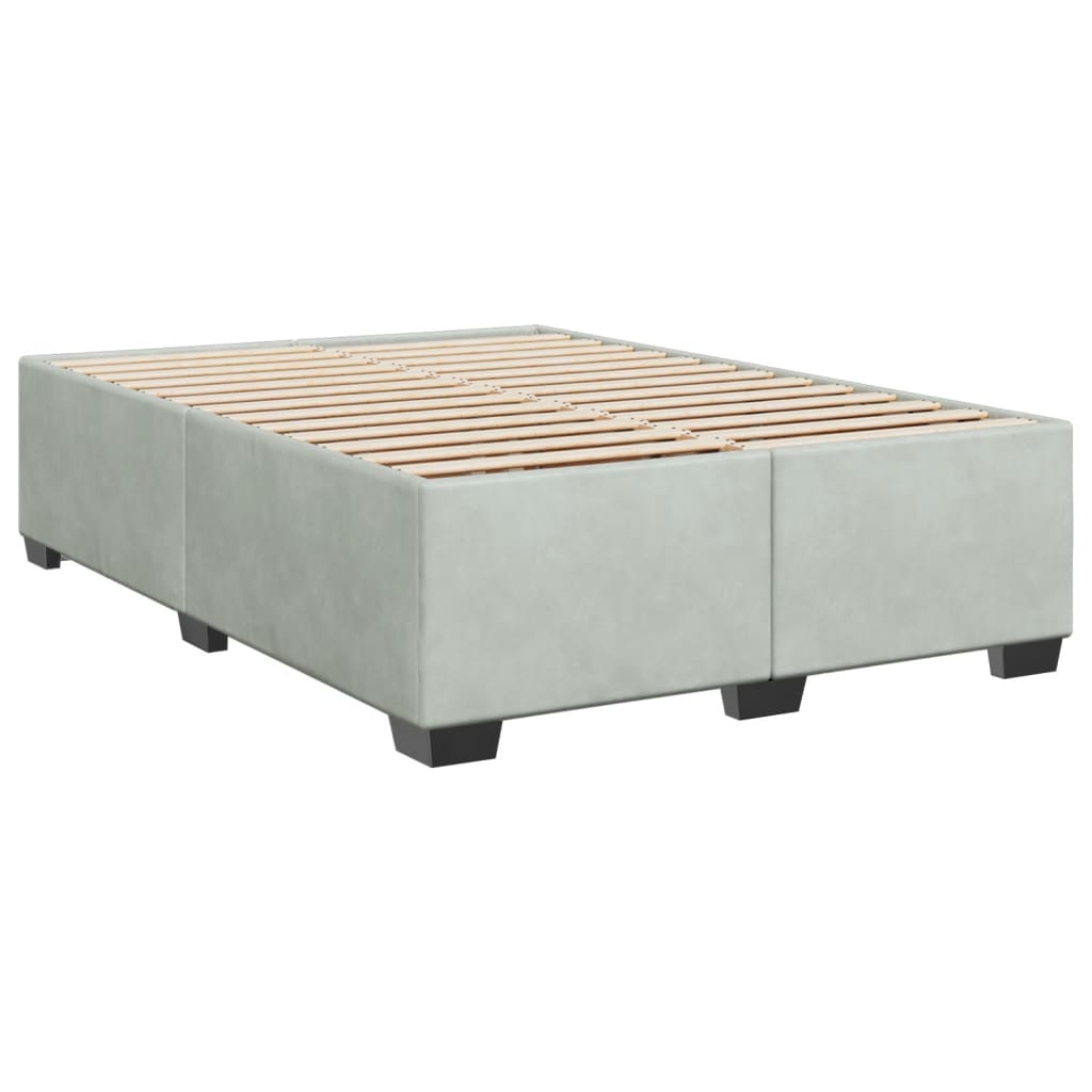 Sommier à lattes de lit et matelas Gris clair 140x190cm Velours - XIOS