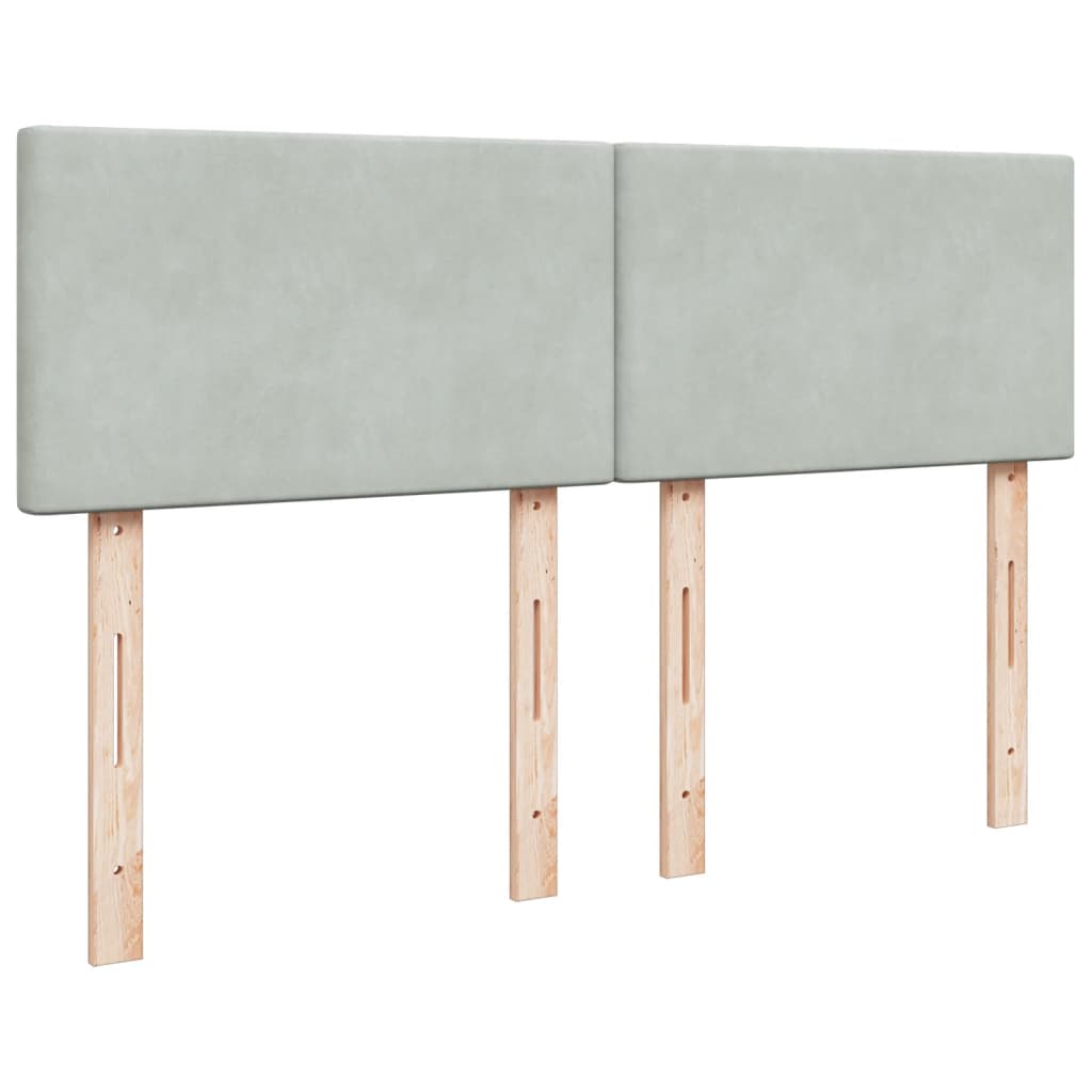 Sommier à lattes de lit et matelas Gris clair 140x190cm Velours - XIOS