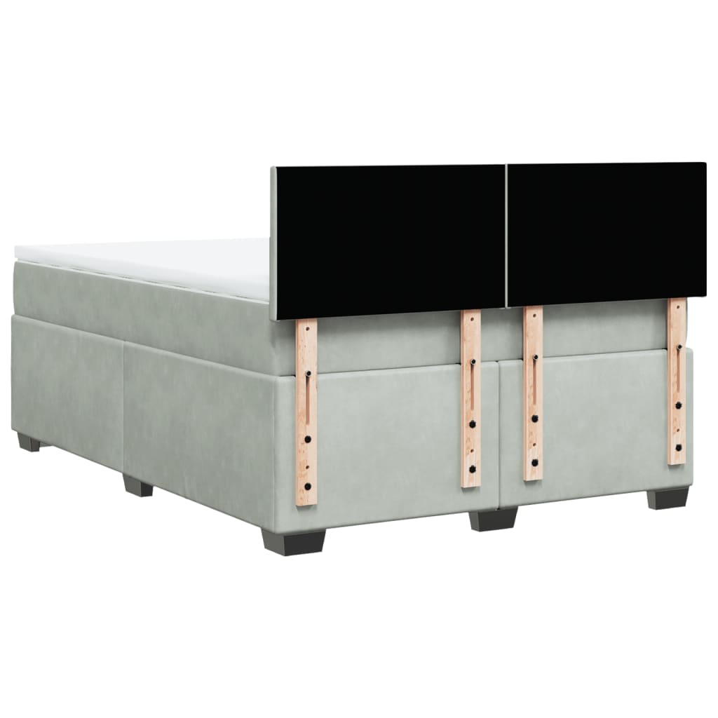 Sommier à lattes de lit et matelas Gris clair 140x190cm Velours - XIOS