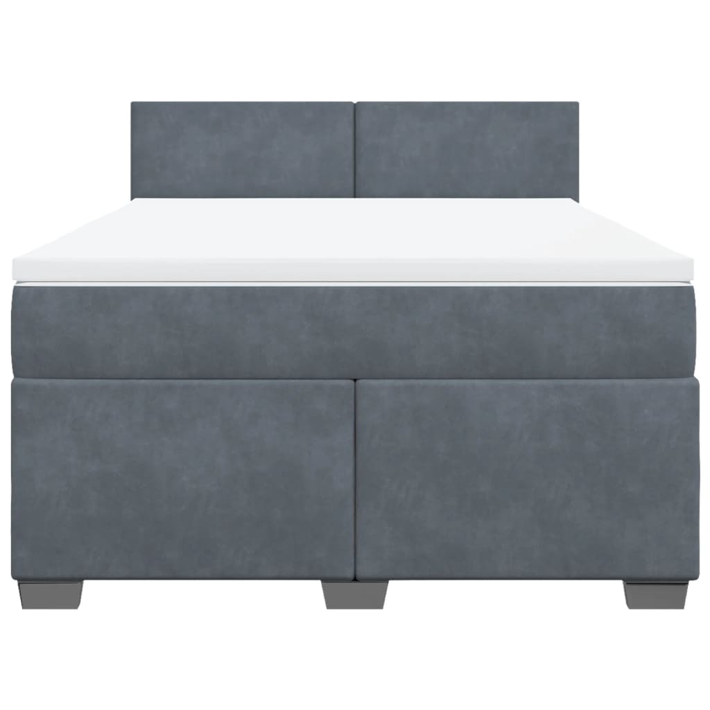 Sommier à lattes de lit et matelas Gris foncé 140x190cm Velours - XIOS