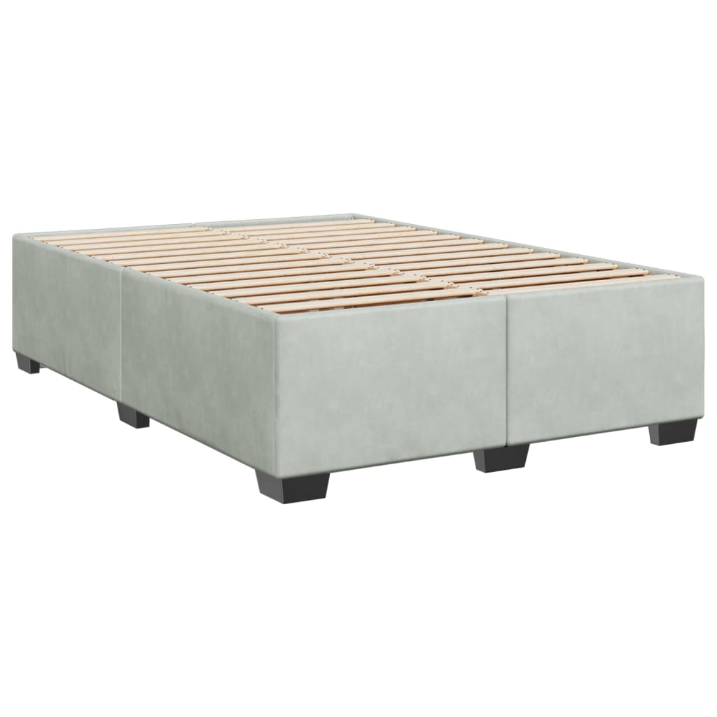Sommier à lattes de lit et matelas Gris clair 140x190cm Velours - XIOS