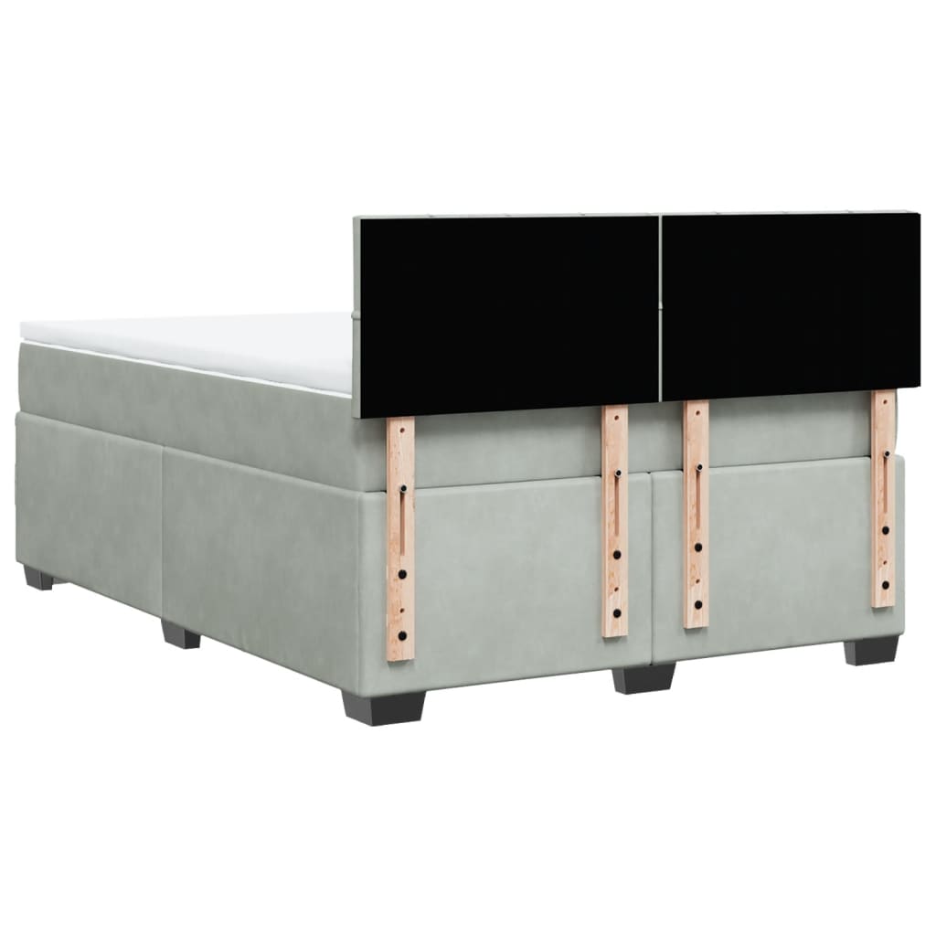 Sommier à lattes de lit et matelas Gris clair 140x190cm Velours - XIOS